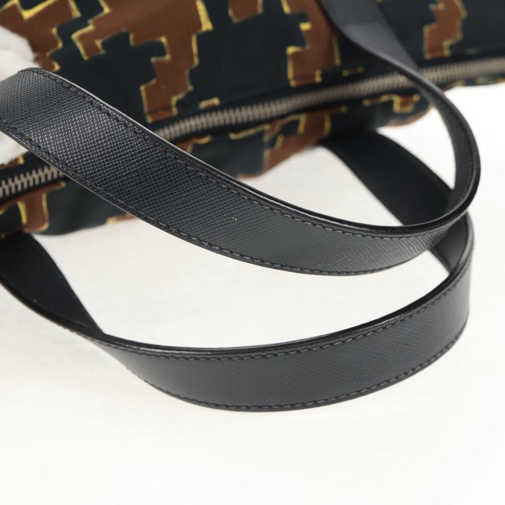 PRADA Hand Bag Nylon 2way Brown Silver Auth 148372 - Picture 7 of 16